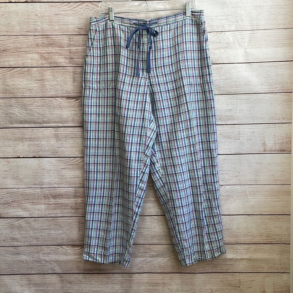 CRAZY HORSE‎ PLAID LINEN BLEND CAPRIS